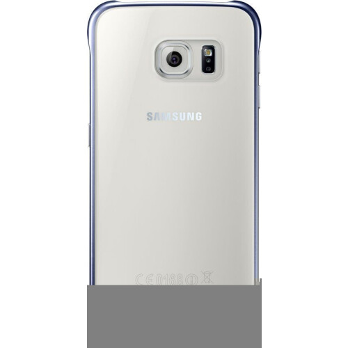 Samsung Galaxy S6 - Clear Cover - doorzichtig met metalen uiterlijk - donkerblauw