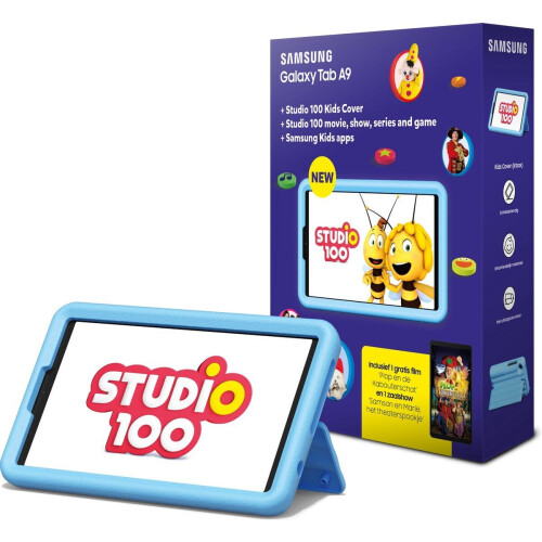 Samsung Galaxy Tab A9 - Tablet - 4GB RAM - 64GB opslag - Grijs (Studio 100 Bundel) Tweedehands