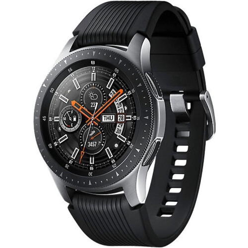 Samsung Galaxy Watch 46 mm zilver met siliconenarmband - wifi + 4G - zwart Tweedehands