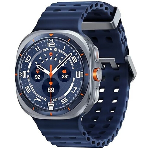Samsung Galaxy Watch Ultra (2025) 47 mm kast van titanium op titanium blauw Marine Band blauw - wifi + cellular Tweedehands