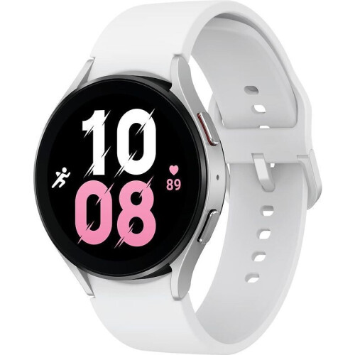 Samsung Galaxy Watch5 44 mm horlogekast van Grey Aluminium op White Sport Band S/M - Wi-Fi + 4G Tweedehands