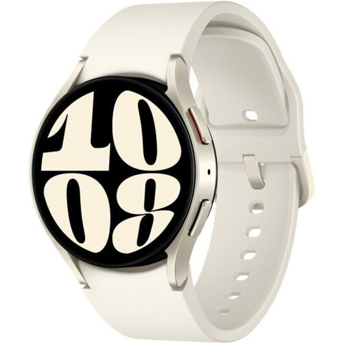 Samsung Galaxy Watch6 40 mm aluminium kast goud op sportbandje S/M cream - wifi +4G