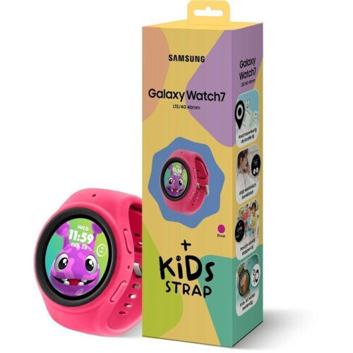 Samsung Galaxy Watch7 - 40 mm - E-simkaart - Kids Band Pink Tweedehands