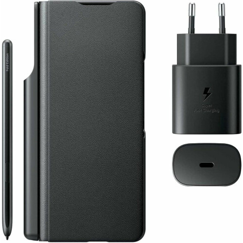 Samsung Galaxy Z Fold3 - Flip Cover met S Pen en 25W Travel Adapter - Zwart Tweedehands