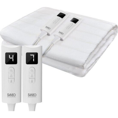 Sanbo Elektrische Deken - 2 Persoons - 150 x 160 cm - Wasmachinebestendig - Onderdeken - 7 Standen -