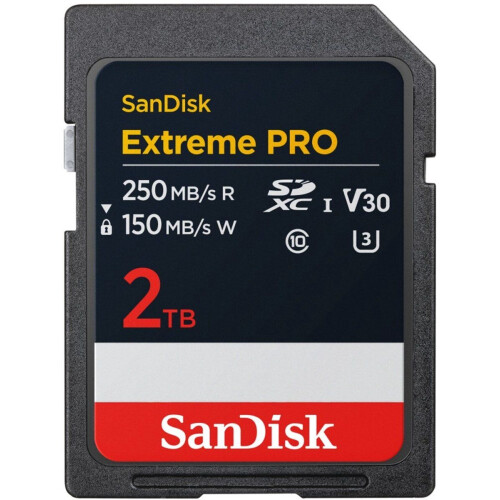 SanDisk Extreme Pro - SDXC UHS-I - 2TB - Leessnelheid 250 MB/s (2024)
