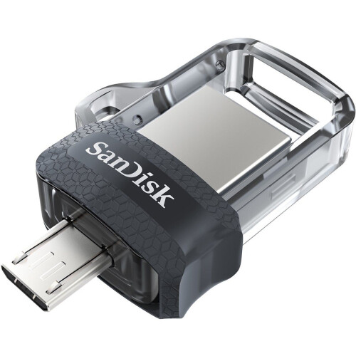 SanDisk Ultra Dual Drive M3.0 - USB-stick - 256 GB - Grijs