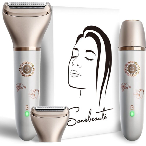 Sansbeauté 2-in-1 Ladyshave - Scheerapparaat Vrouw - Extra Scheerkop - Waterproof - USB Oplaadbaar