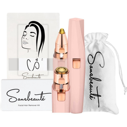 Sansbeauté® 2 in 1 - Wenkbrauw Trimmer - Pijnloze Gezichtsontharing - Pink Edition Tweedehands