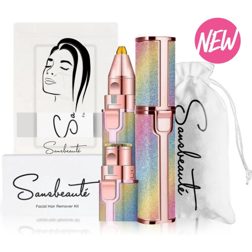 Sansbeauté® 2 in 1 - Wenkbrauw Trimmer - Pijnloze Gezichtsontharing - Rainbow Edition