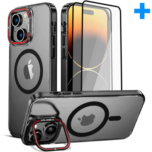 SBVR iPhone 15 Plus - Hoesje - MagSafe met standaard en 2 screenprotectors (2 stuks) Tweedehands