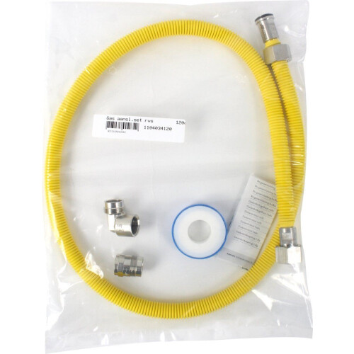 Scanpart gasslang aansluitset 120 centimeter - Geschikt voor inbouwapparaten - Flexibel - RVS - NL Tweedehands