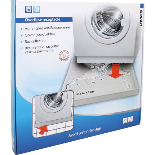 Scanpart lekbak - Universeel - 65 x 65 x 6 cm - Met afvoer mogelijkheid - Wit