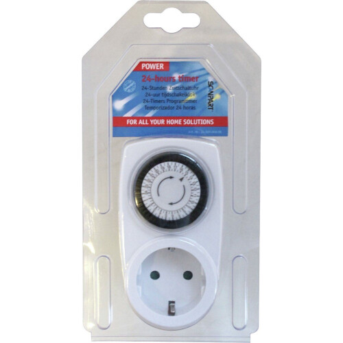 Scanpart tijdschakelaar voor stopcontact - Analoog - Timer stopcontact mechanisch - Tijdklok - Schakelklok - 24 uurs Tweedehands