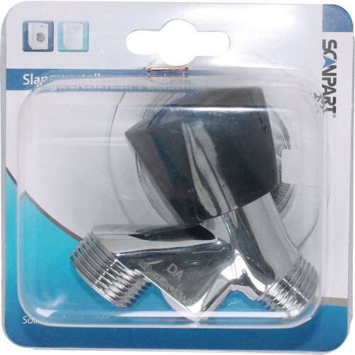 Scanpart wasmachinekraan - slangwartelkraan met beluchter - chroom - 1/2"x 3/4"aansluiting