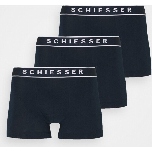 Schiesser 95/5 - Heren Shorts - Geweven elastische tailleband - Donker Blauw (3-pack)