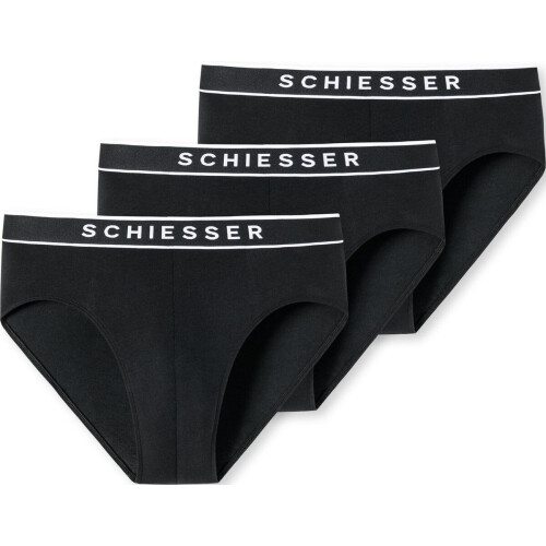 Schiesser 95/5 Organic - 3PACK Rio-Slip Heren Onderbroek - Zacht biologisch katoen - Zwart (3 stuks)