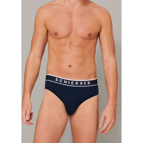 Schiesser 95/5 Organic - Heren Rio Slip - 3-pack - Donkerblauw (3 stuks)