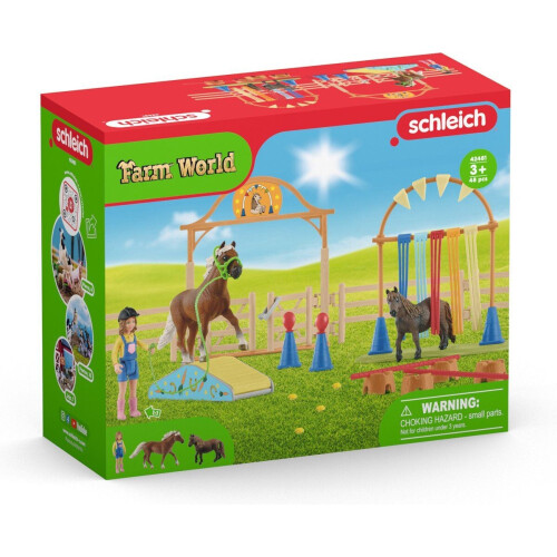 schleich FARM WORLD Speelfigurenset - Paarden Trainingskamp - Kinderspeelgoed voor Jongens en Meisjes - 3 tot 8 jaar - 41 Onderdelen - 42481
