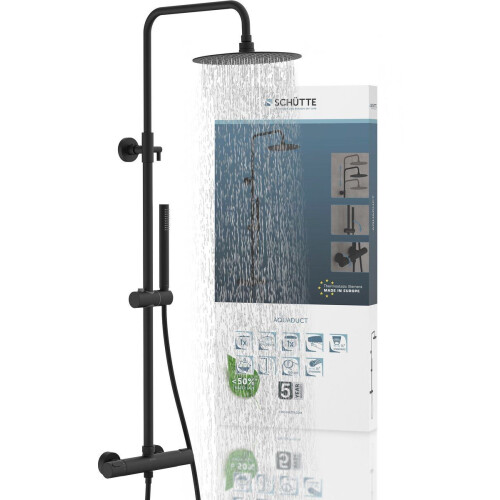 SCHÜTTE AQUADUCT - Douchesysteem - Regendouche Ø 25 cm - Mat Zwart