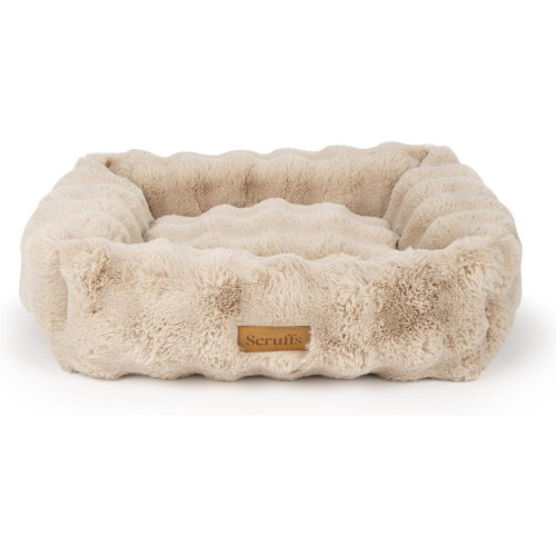 Scruffs Alpine Box Bed - Hondenmand - Luxe imitatiekonijnenbont - Champagne - XXL 110 x 75 cm