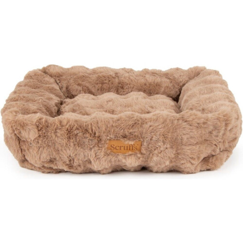 Scruffs Alpine Box Bed - Hondenmand - Luxe imitatiekonijnenbont - Taupe - XL 90 x 70 cm