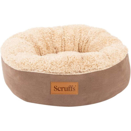 Scruffs Cosy donutmand - Comfortabel en Voordelig met Zachte binnenvoering en Imitatie suède buitenvoering - 4 kleuren - Ø 45 cm - Caramel Brown Tweedehands