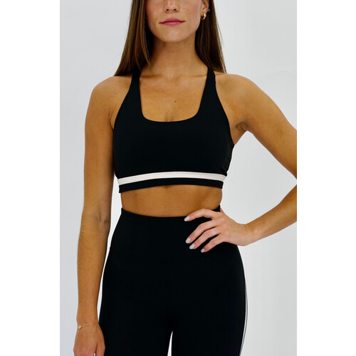 SEAAV dames vegan Sportbeha Butterfly Onyx Zwart Tweedehands