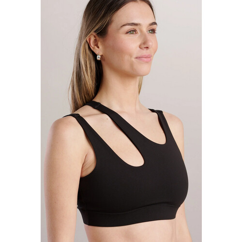 SEAAV dames vegan Sportbeha Cut Out Onyx Tweedehands