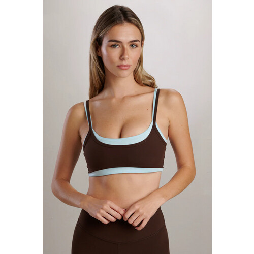 SEAAV dames vegan Sportbeha Liftline Layered Coffee Bean Tweedehands