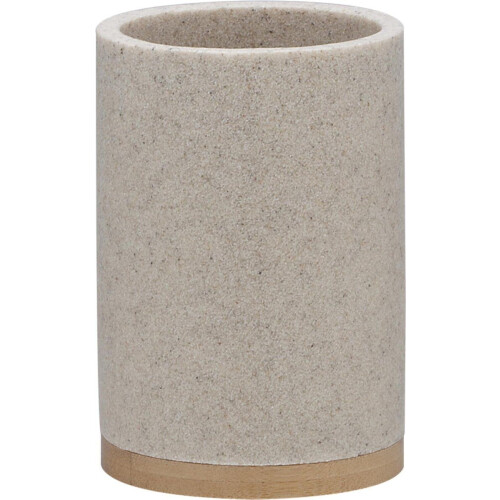 Sealskin Grace - Tandenborstelbeker vrijstaand - Bamboe accenten - Zand Tweedehands