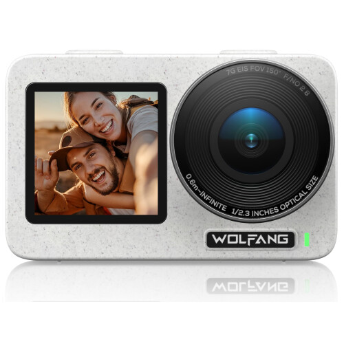 Seeker One White Waterdichte Actiecamera met 4K60fps Ultra HD-video, Dual Screen Kleurendisplay, 16 Voet Onder Water Camera, Live Streaming, Webcam, Stabilisatie met GO APE Tweedehands