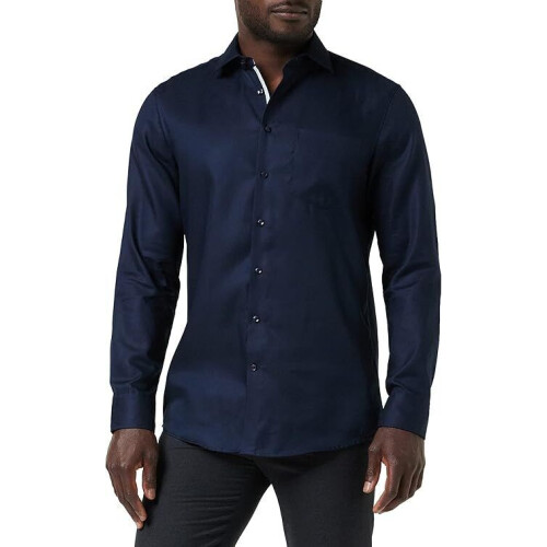 Seidensticker 665 - Business Shirt SF Spread Kent Patch12 - Slim Fit - Maat 41 - Navy
