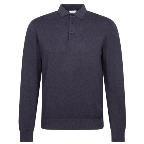 Seidensticker Gebreide Polo-Pullover - Regular fit - 100% Katoen - Navy - Maat L