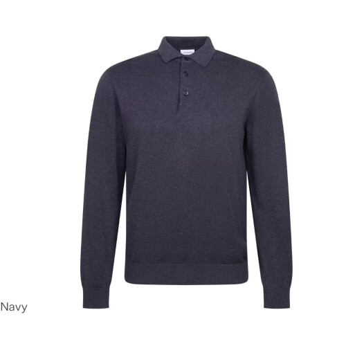 Seidensticker - Gebreide Polo-Pullover - Regular fit - Navy - Maat L