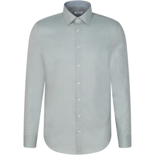 Seidensticker Heren Overhemd Langarm Shaped Fit Kentkraag Groen– Maat 44 Tweedehands