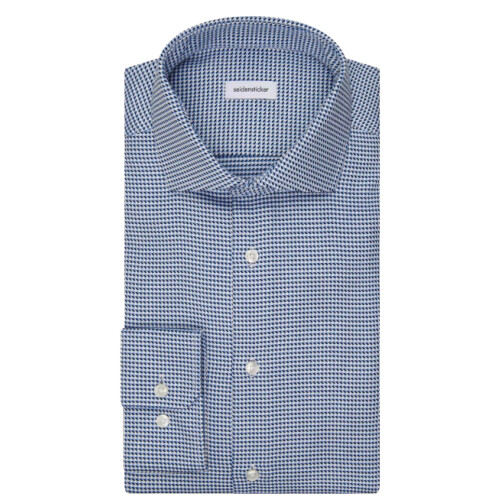 Seidensticker Regular Fit Overhemd - Spread Kentkraag - 100% Katoen - Mid Blue - Maat 42