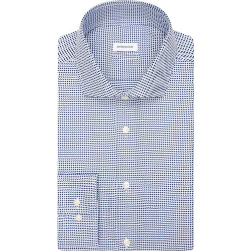Seidensticker Slim Fit Overhemd Pepita Kentkraag – maat 43 – mid blue