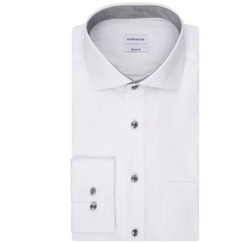 Seidensticker Slim fit Shirt voor Heren - Katoen - Wit - Maat XL