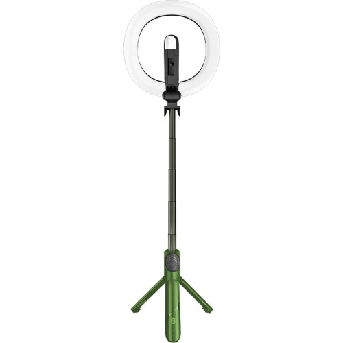 Selfiestick Ringlamp met Statief - 3 in 1 - 9 lichtstanden - Groen Tweedehands
