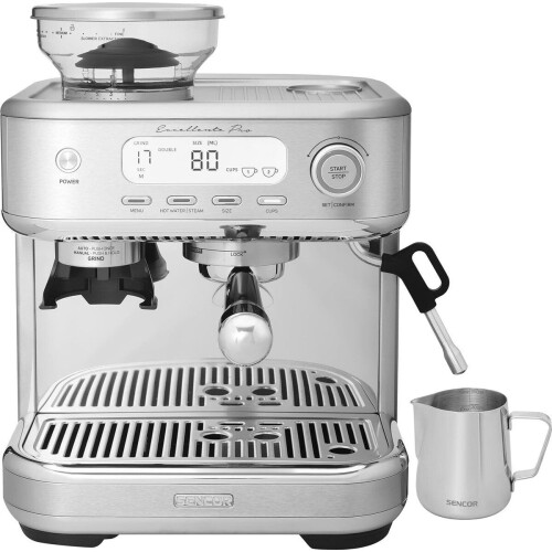 SENCOR Excellence Plus - Espressomachine met Koffiemolen - 15 bar - Geborsteld roestvrij staal Tweedehands