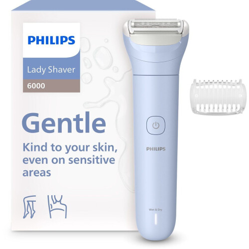 Philips Series 6000 - Ladyshave - Zacht scheren op gevoelige plekken - Lichtblauw