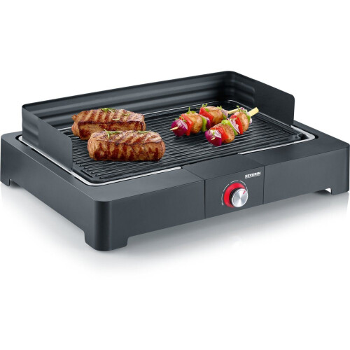 Severin PG 8567 - Elektrische Tafelgrill - 2200 W - Gietijzer Grillplaat - Zwart