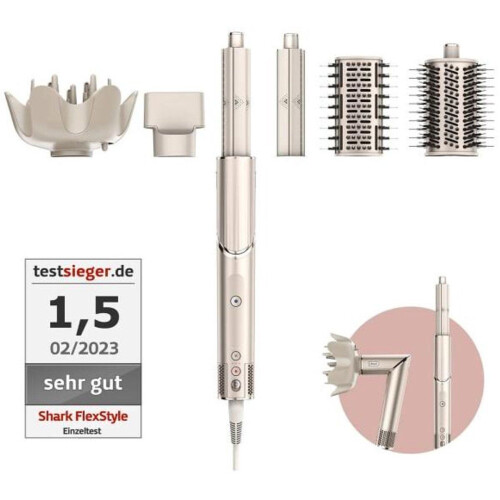 Shark FlexStyle - 5-in-1 Föhn en Multistyler - Airstyler Diffuser Concentrator Volume- en Stijlborstel - Goud/Zilver