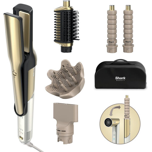 Shark Glam HD6052SEU - 5-in-1 Multistyler - Temperatuurgeregelde keramische elementen - Wit/Goud Tweedehands