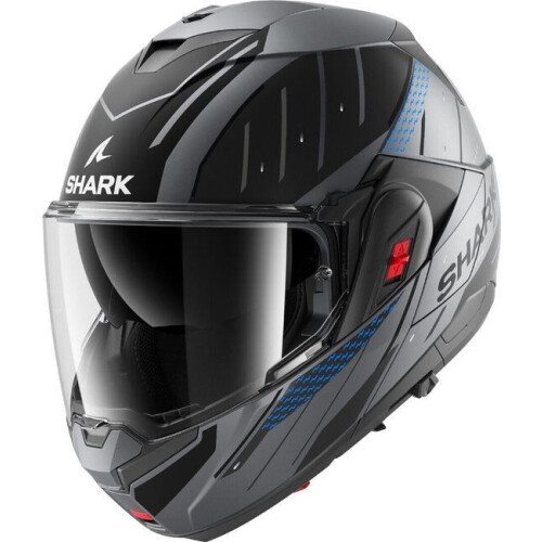 SHARK Oxo Rydger Mat Antraciet Blauw Zwart ABK Systeemhelm - Maat L - Helm