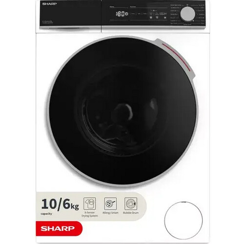 Sharp Es-ndh014cwb-en Was- Droogcombinatie - Duurzame En Stille Motor - Antie Allergie - Stoomfunctie - 10kg Wassen En 6kg Drogen - 1400t | Nieuw (outlet) Tweedehands