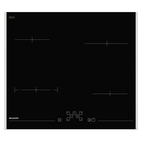 SHARP KH-6V08FT00 - Inbouw keramische kookplaat 60cm - Front touch control - Inox Tweedehands