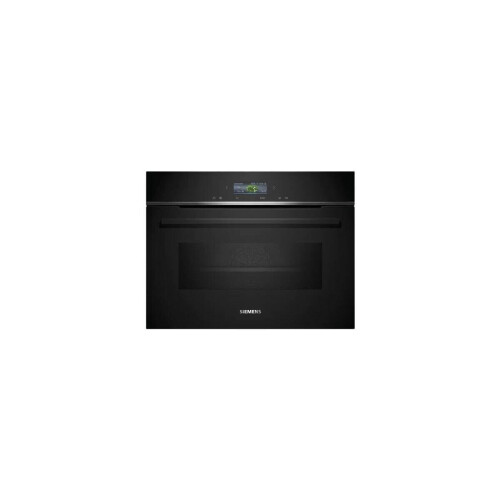 Siemens CM724G1B1 iQ700 Slimme inbouw-compacte oven met magnetronfunctie, 60 x 45 cm, 900 W, Made in Germany, zwart, hydrolyse, airfry, ovenassistent, telescopisch, kleuren-touchscreen Tweedehands