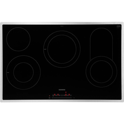 Siemens ET845FCP1D - Keramische Kookplaat - 80 cm - 5 zone(s) - Zwart Roestvrijstaal Tweedehands